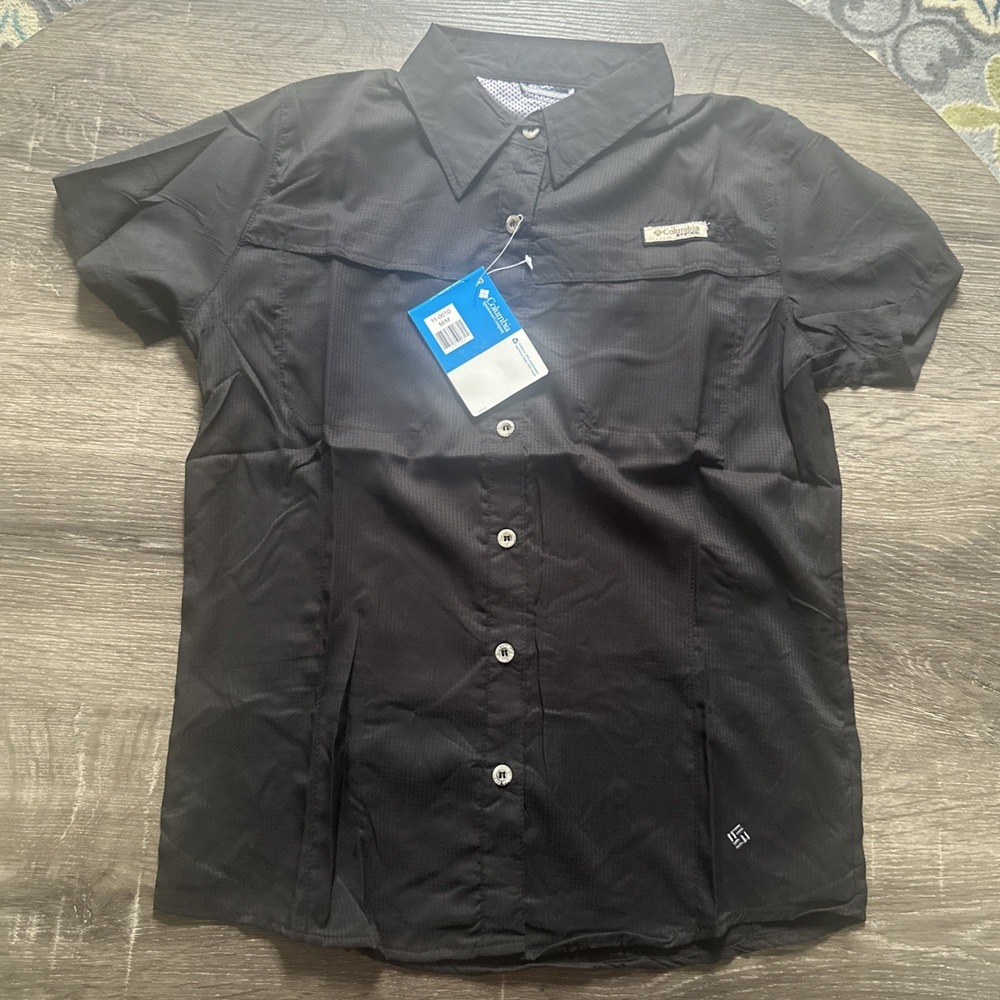 Columbia PFG 11-0010 Womens Omni-Shade Shirt Black size M New W/Tags